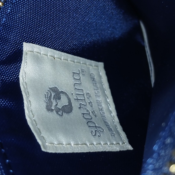 Spartina 449 Navy Floral Pouch with Tan Strap - Picture 4 of 4